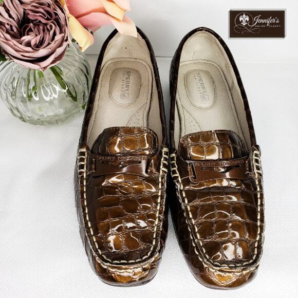 3/$30 Sperry Top-Sider Women's Chatham Bronze Croc Loafers - Picture 5 of 14